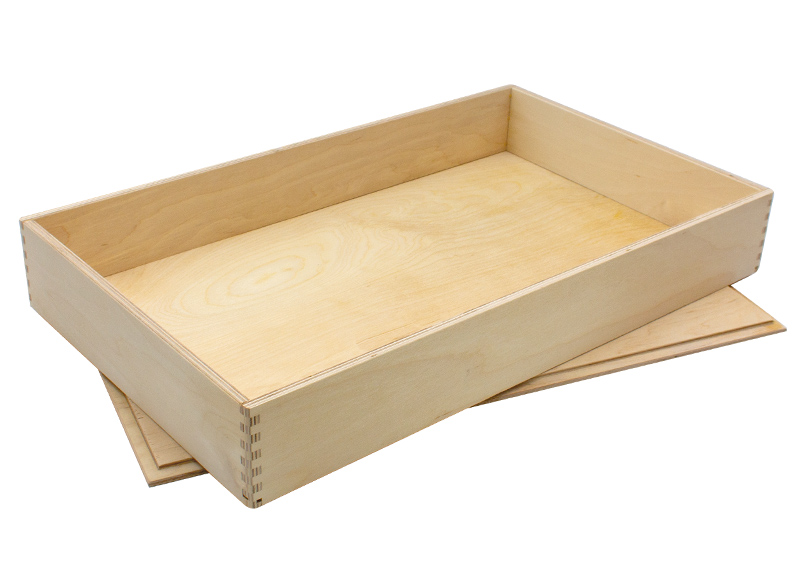 Open-ended - speelbak - met deksel - 50 x 30 x 7 cm - hout - per stuk