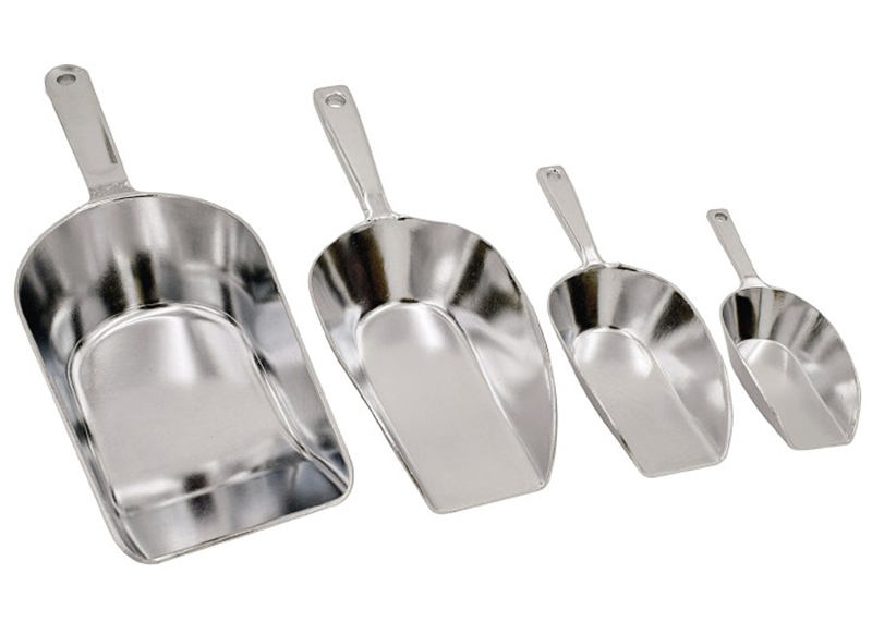 Modderkeuken - accessoires - metalen suikerscheppen - set van 4