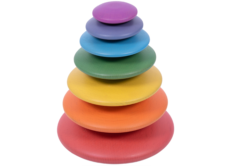 Open-ended - Rainbow Wooden Buttons - hout - gekleurd - set van 7