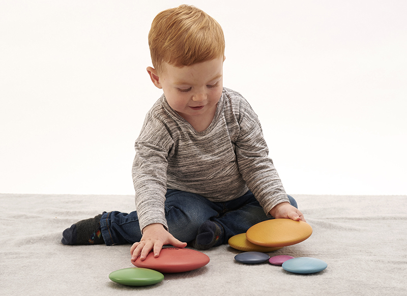Open-ended - Rainbow Wooden Buttons - hout - gekleurd - set van 7