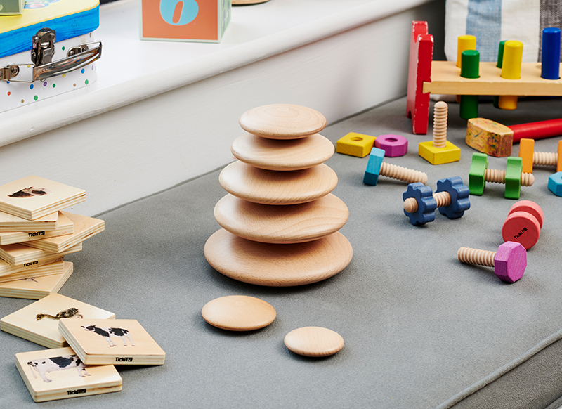 Loose parts - tickit - stenen natuur - set van 7