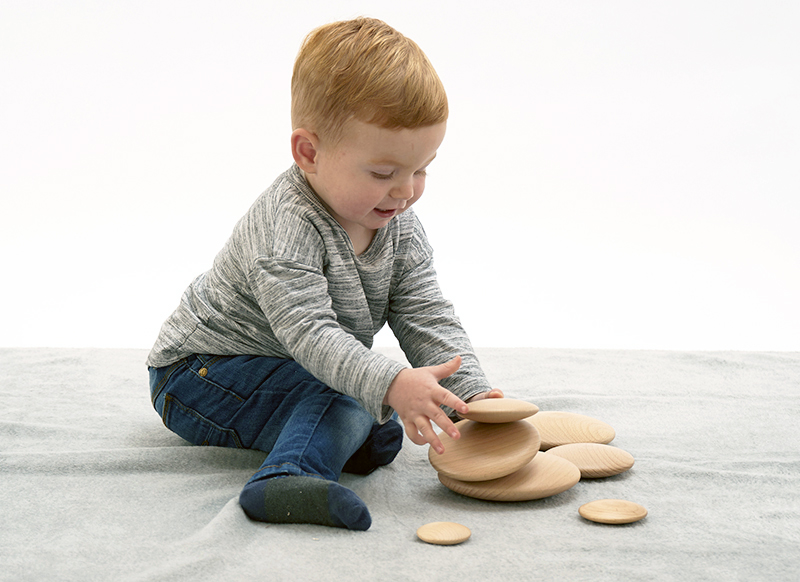 Loose parts - tickit - stenen natuur - set van 7