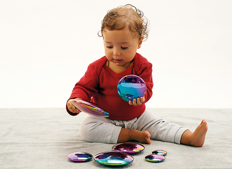 Open-ended - tickit Sensory Reflective Colour Burst Buttons - metalen stenen gekleurd - set van 7