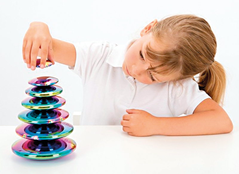 Open-ended - tickit Sensory Reflective Colour Burst Buttons - metalen stenen gekleurd - set van 7