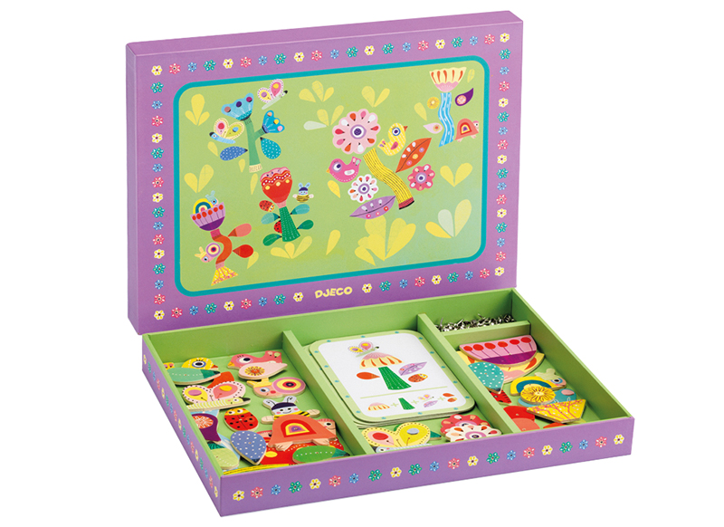 Spel - constructiespel - Djeco - hamertje tik - bloemen - bloementuin - 35 vormen - fijne motoriek - per set