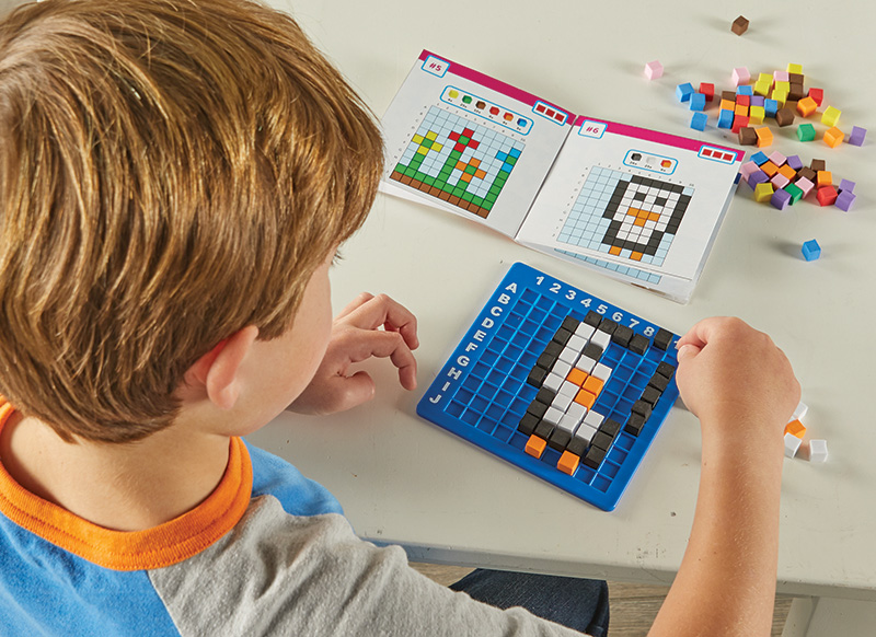 Spel - kleur- en vormspel - Learning Resources STEM Explorers Pixel Art Challenge - mozaïek pixelspel - per spel