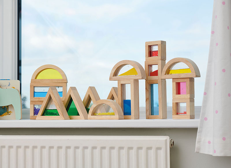 Lichtbord - Commotion Education - sensorische geoblokken - 16 stuks