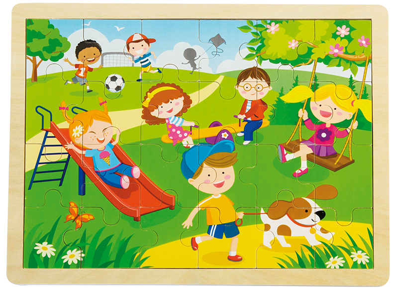 Themapuzzel - seizoenen - lente - 24 stukjes - hout - per stuk