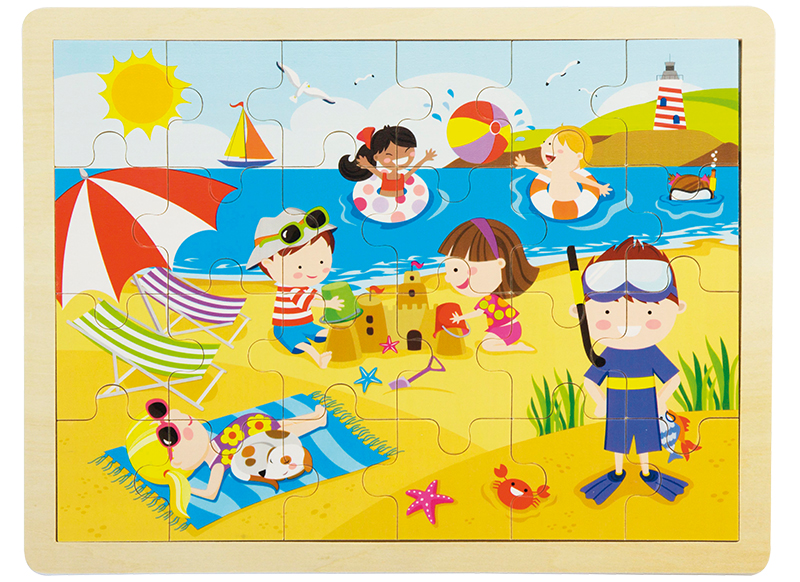 Puzzel - themapuzzel - Viga - seizoenen - zomer - hout - 24 stukjes - per stuk