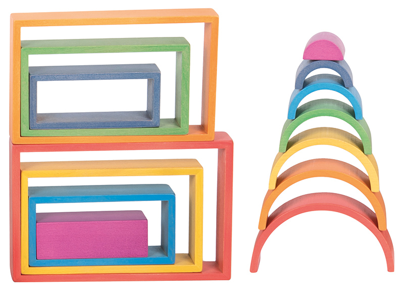 Open ended play - tickit - regenboog reeks - grote bouwset - set van 29