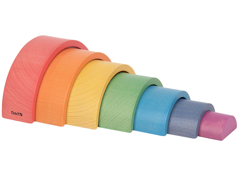 Open ended play - tickit - regenboog reeks - bouwbogen - set van 7