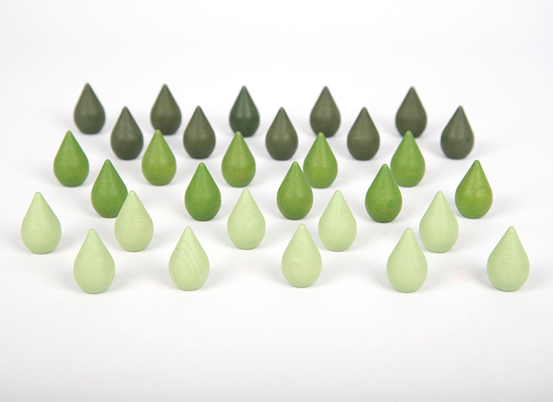 Open-ended - Wood-It Drop - loose parts - druppel - houten speelgoed - set van 30 assorti