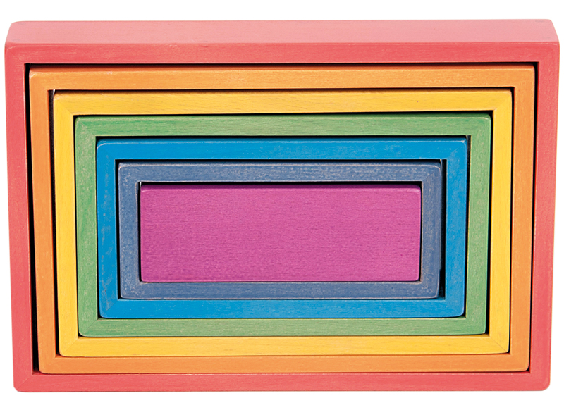 Speelblokken - tickit Rainbow Architect Rectangles - regenboog reeks - bouwrechthoeken - set van 7