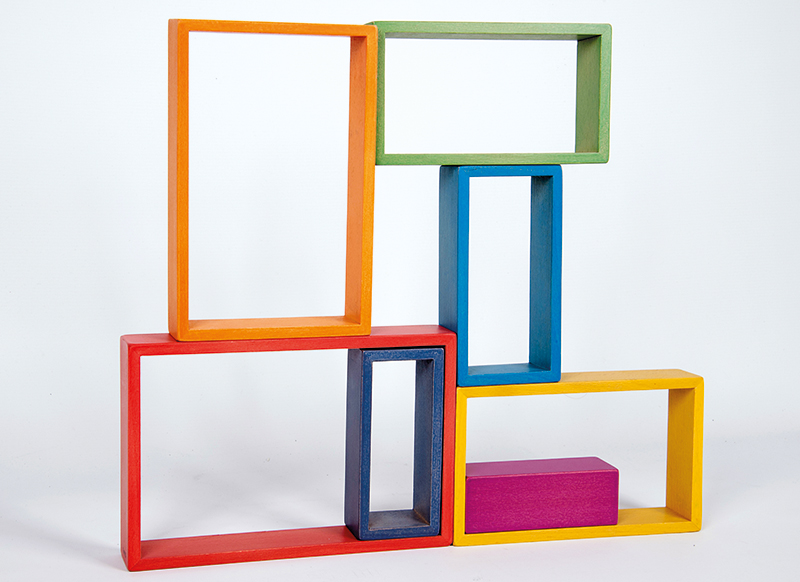 Speelblokken - tickit Rainbow Architect Rectangles - regenboog reeks - bouwrechthoeken - set van 7
