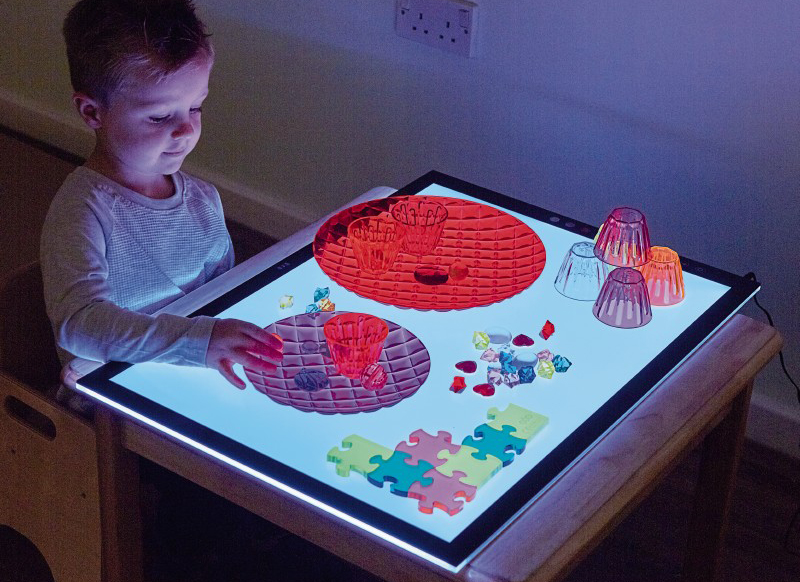 Lichtbord - rechthoekig - A3 - 48 cm breed - verschillende kleuraccenten - kleurvariatie - per stuk