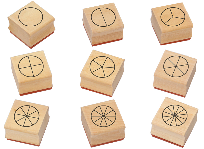 Stempels - breuken - set van 9 assorti