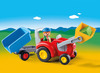 Eerste speelgoed - Playmobil - 123 - boer met tractor en aanhangwagen