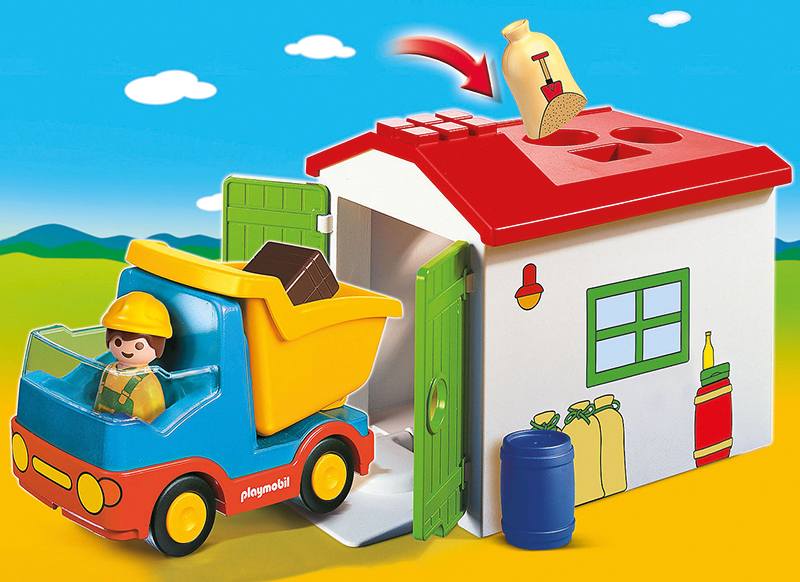 Playmobil 123 - werkman met sorteer-garage