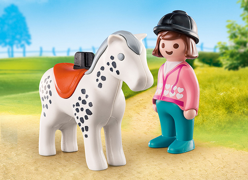 Eerste speelgoed - Playmobil - 123 - ruiter met paard