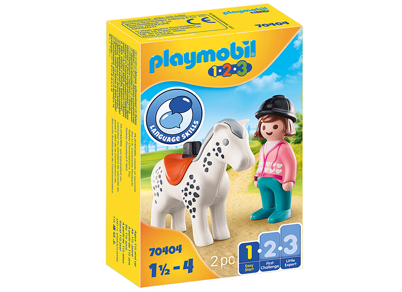 Eerste speelgoed - Playmobil - 123 - ruiter met paard
