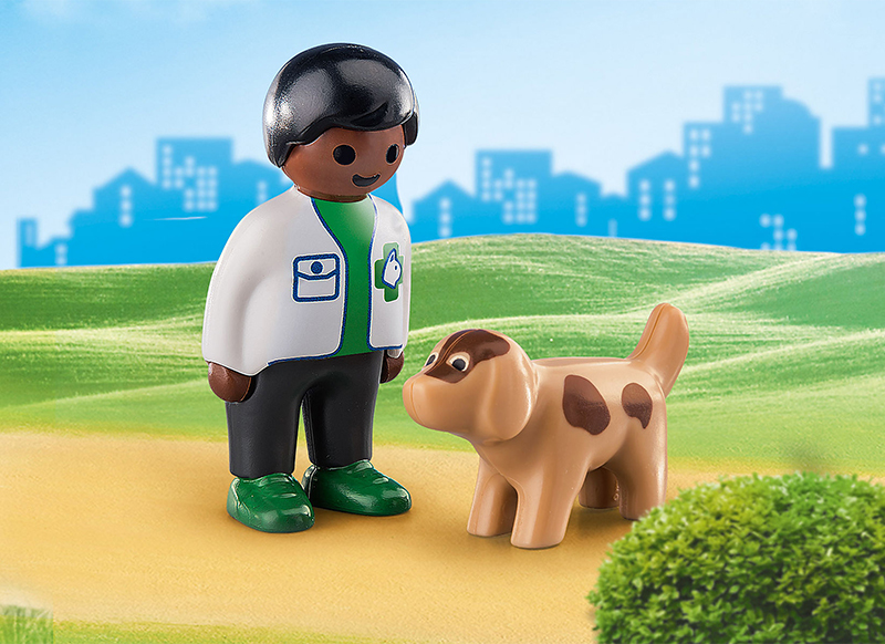 Eerste speelgoed - Playmobil - 123 - dierenarts met hond