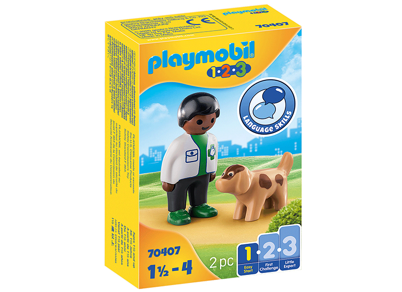 Eerste speelgoed - Playmobil - 123 - dierenarts met hond