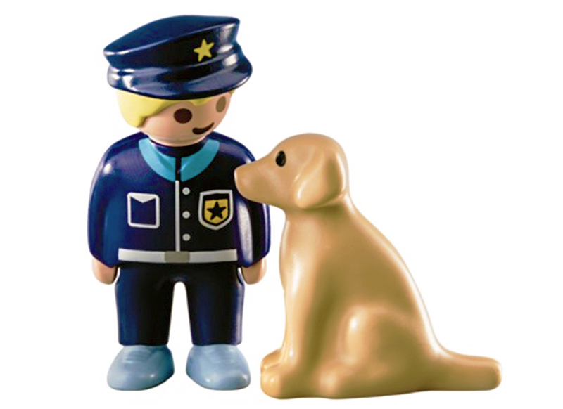 Eerste speelgoed - Playmobil - 123 - politieman met hond