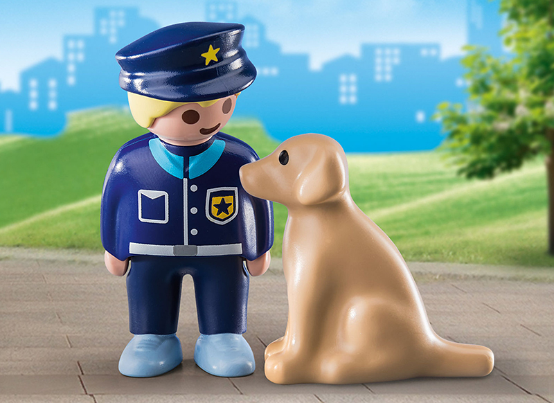 Eerste speelgoed - Playmobil - 123 - politieman met hond