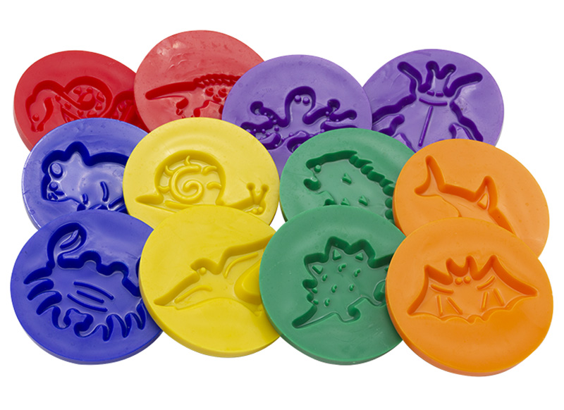 Stempels - kleistempels - EDX Education - plastic - boetseren - set van 12 assorti