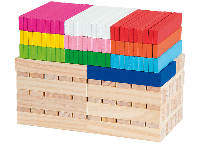 Bouwset - houten blokken - reepjes - set van 250