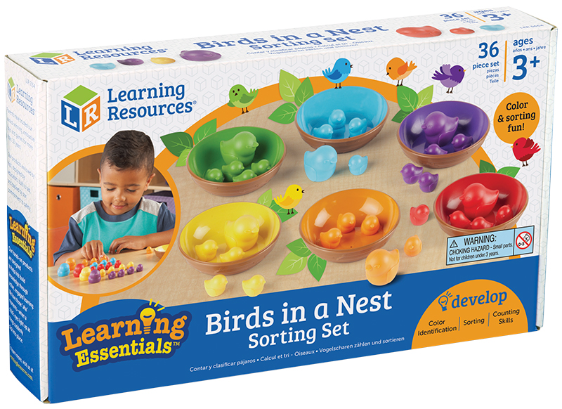 Spel - sorteerspel - Learning Resources Birds in a Nest Sorting Set - kleur en vorm - vogelnesten - per spel