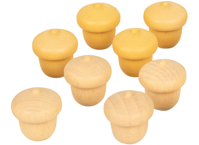 Open-ended - Wood-It Acorn - loose parts - eikelvormig - houten speelgoed - assortiment van