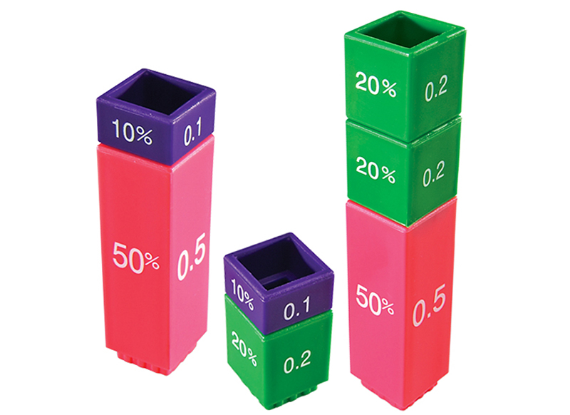 Breuken - Learning Resources Fraction Tower Equivalency Cubes - rekenen - toren - hulpmiddel voor wiskunde - rekenblokjes - per set