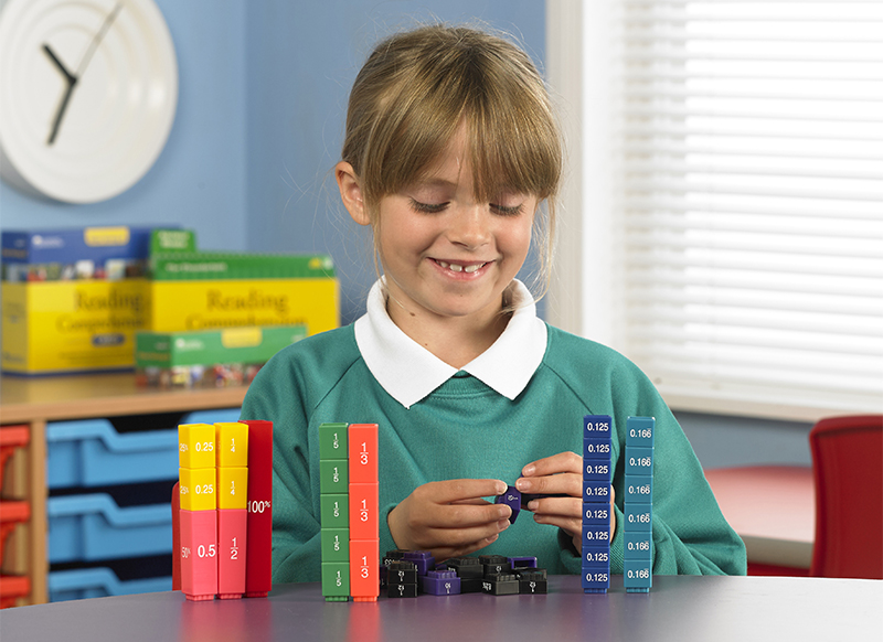 Breuken - Learning Resources Fraction Tower Equivalency Cubes - rekenen - toren - hulpmiddel voor wiskunde - rekenblokjes - per set