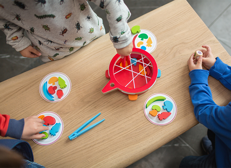 Spel - grijpspel - fijne motoriek - veggie - groentjes vissen - hout - per spel