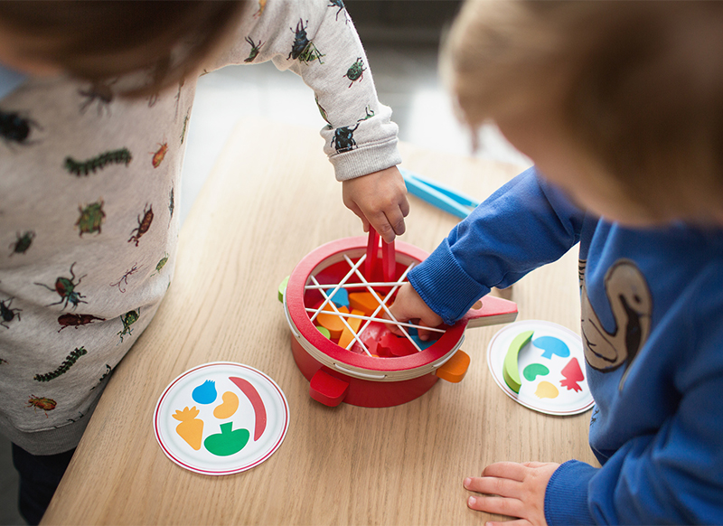 Spel - grijpspel - fijne motoriek - veggie - groentjes vissen - hout - per spel