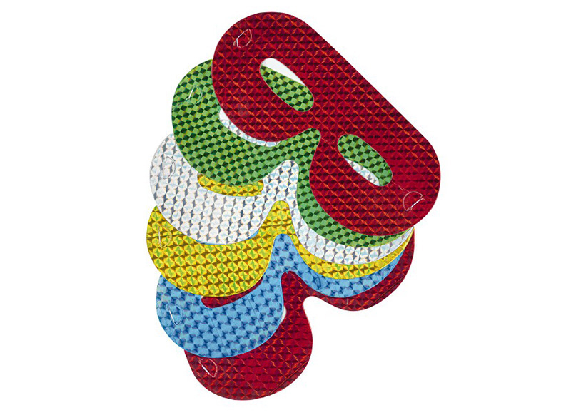 Maskers - karton - holografisch - set van 6 assorti