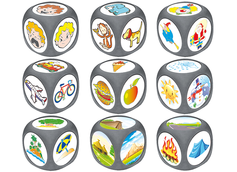 Spelaccessoires - dobbelstenen - Akros Dice For Making Up Stories - vertellen - set van 10 assorti