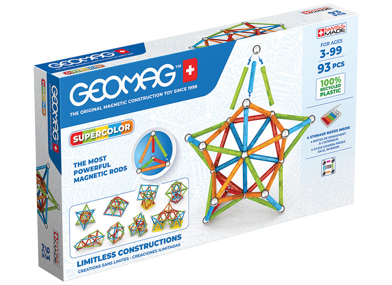 Bouwset - Geomag Super Color Recycled - magnetisch - set van 93 assorti
