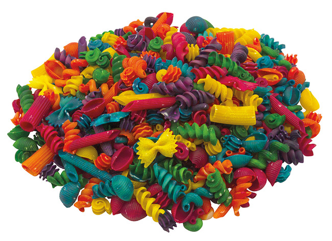 Sensorisch materiaal - gekleurde pasta - mix - zak van 454 g
