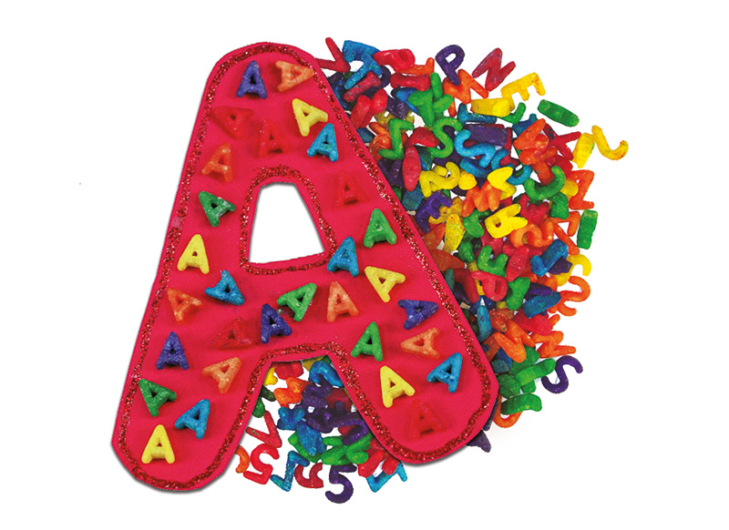 Sensorisch materiaal - gekleurde pasta - letters - alfabet - zak van 225 g