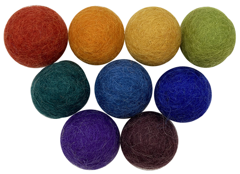 Wattenbollen - vilt - gekleurd - sensorische - set van 240 assorti
