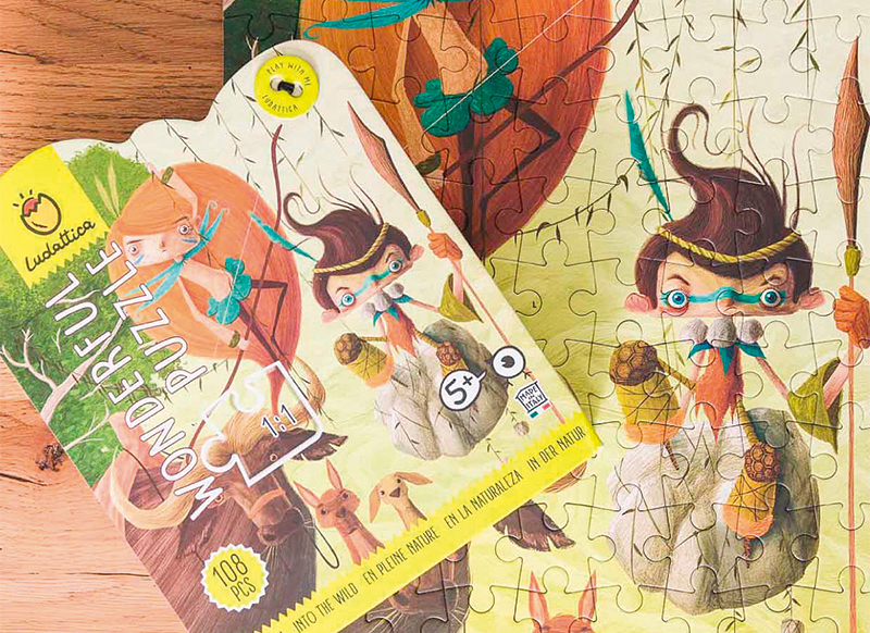 Puzzel - karton - Ludattica - 108-delig - woudstrijders - per puzzel