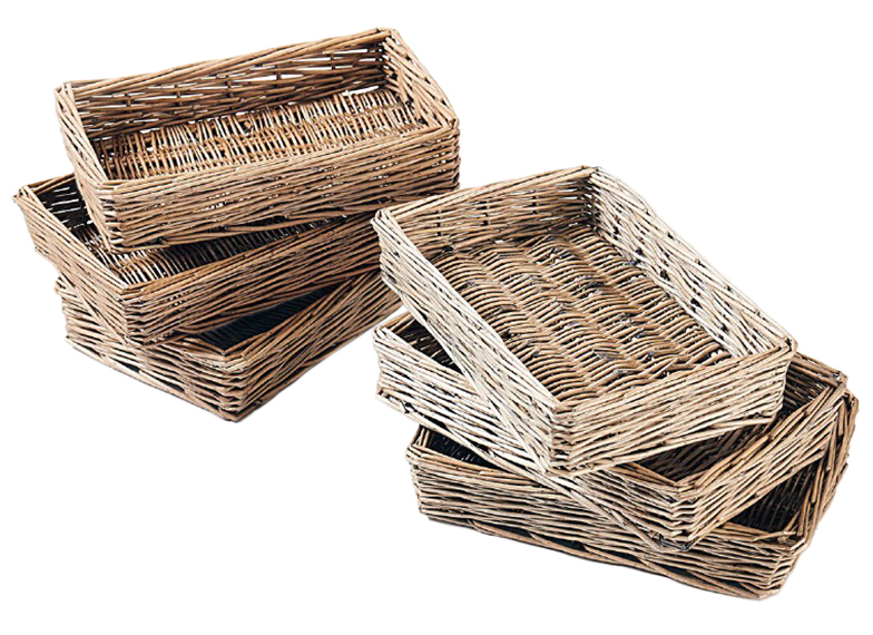Opbergen - rieten mandjes - klein - set van 6