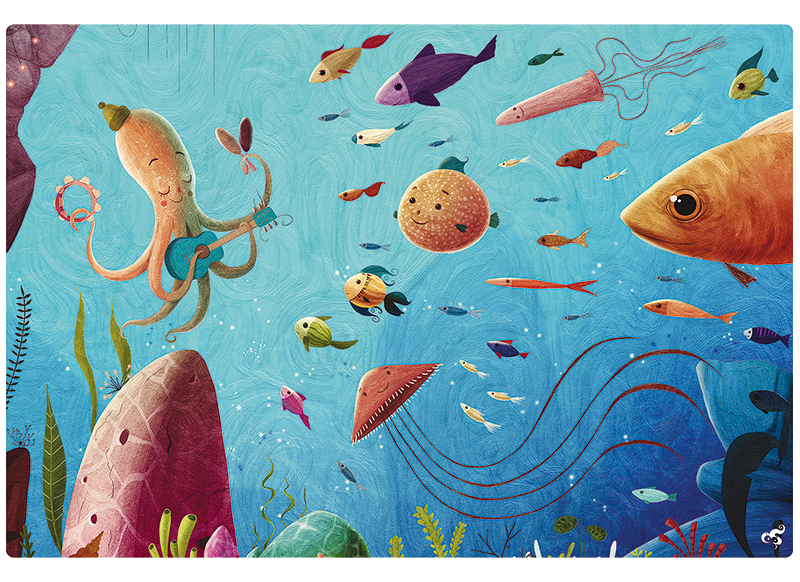 Puzzel - karton - Ludattica - 108-delig - in de oceaan - per puzzel