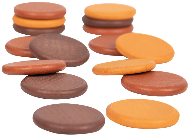 Open-ended - Wood-It Stone - loose parts - schijf - houten speelgoed - set van 30 assorti