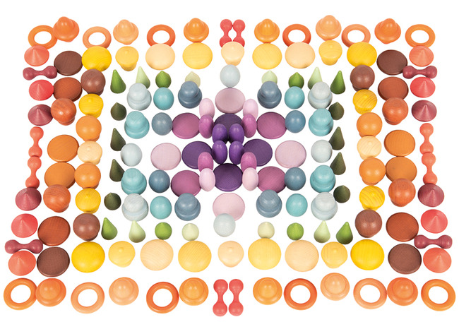 Open-ended - Wood-It - mix startset - loose parts - houten speelgoed - set van 168 assorti