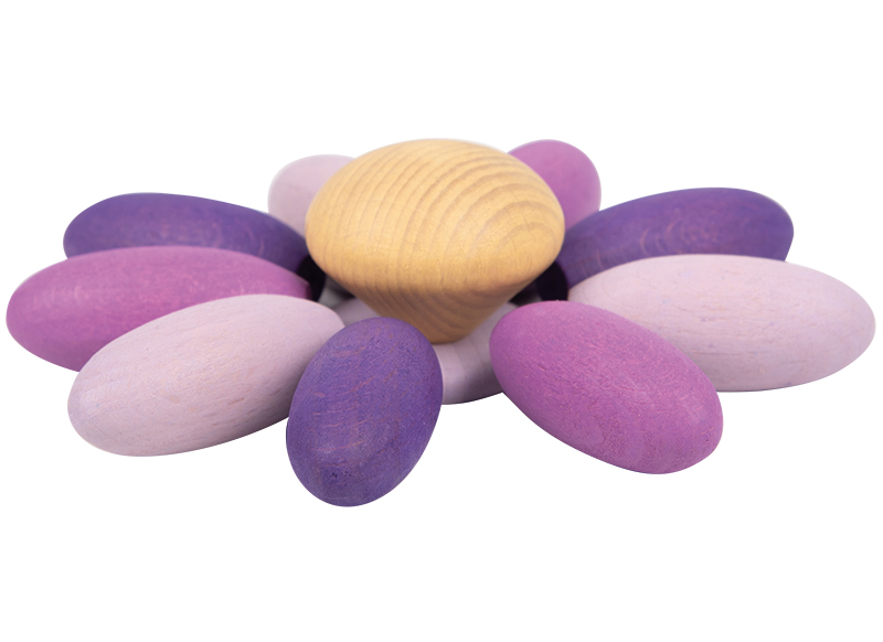 Speelfiguren - tickit Wooden Treasures Starter Set - hout - gekleurd - met opbergzak - loose parts - set van 168 assorti