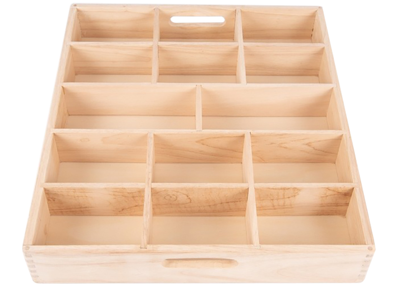 Sorteerbak - tickit Wooden Sorting Tray - 50 x 43,5 cm - hout - 14 vakken - loose parts - per stuk
