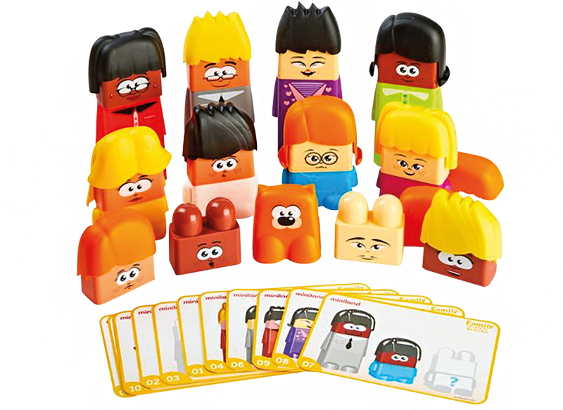Blokken - Miniland - diversiteit - sociaal-emotioneel - set van 18 assorti